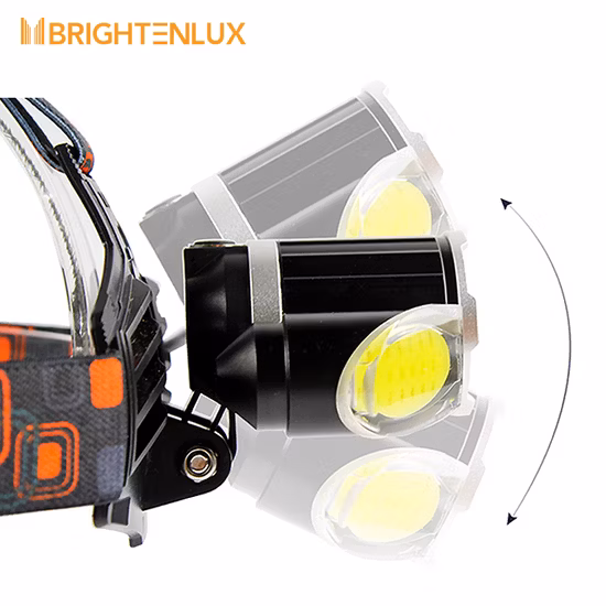 Helius Head Mounted COB Tail Red Light Running Rechargeable LED Headlamp